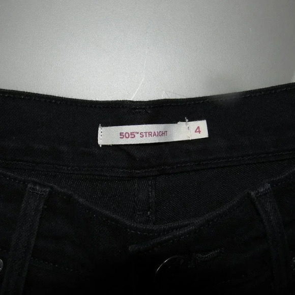 LEVI’S 505 Straight Black Jeans Size 4 - Picture 5 of 5